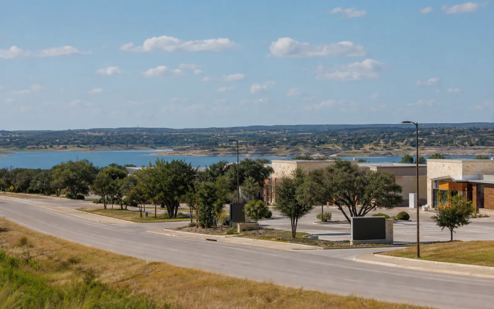 Daylight street scene in Benbrook, Texas