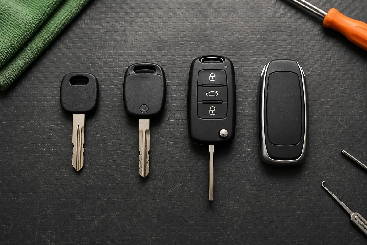 Vehicle keys arranged for a duplicate-key assessment