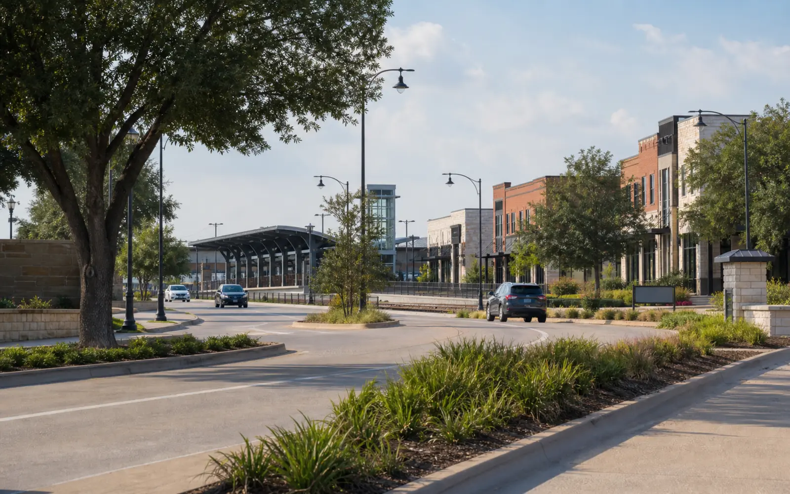 Daylight street scene in North Richland Hills, Texas