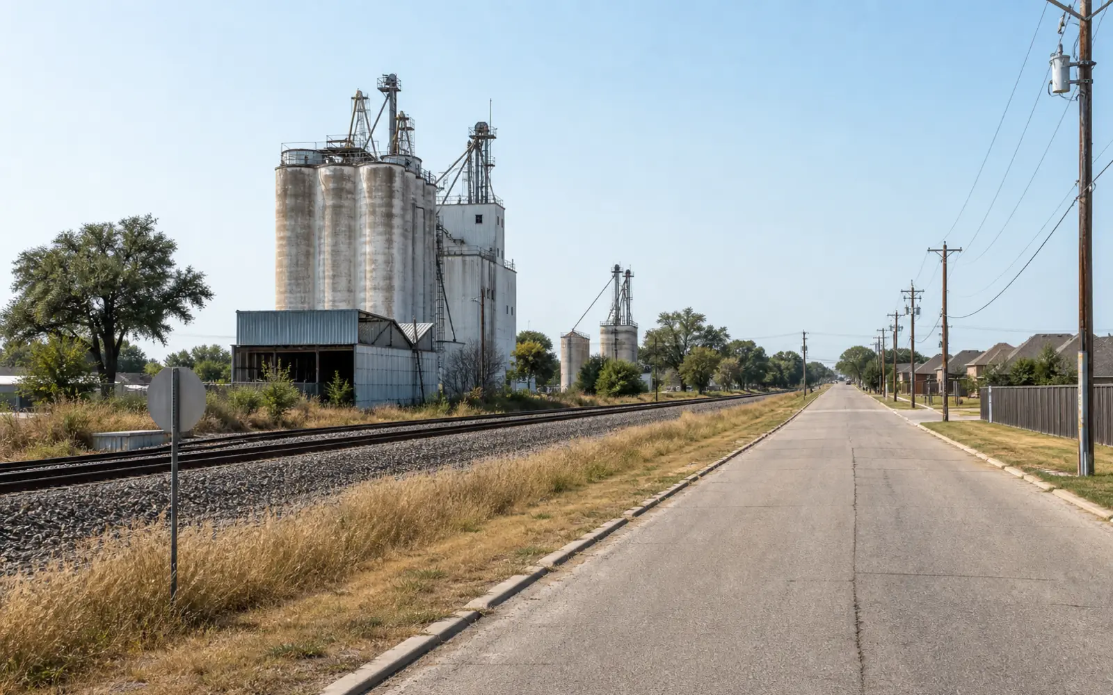 Daylight street scene in Saginaw, Texas